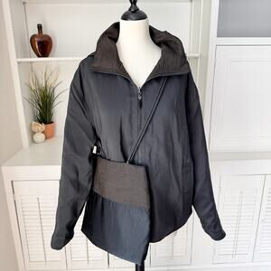 Mycra Pac Pleated Brown Black Reversible Rain Jacket with Bag Size M/L